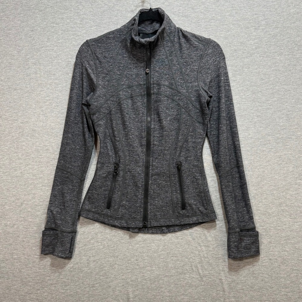 Lululemon Define Jacket Women 4 Gray Heathered Full Zip Activewear Yoga